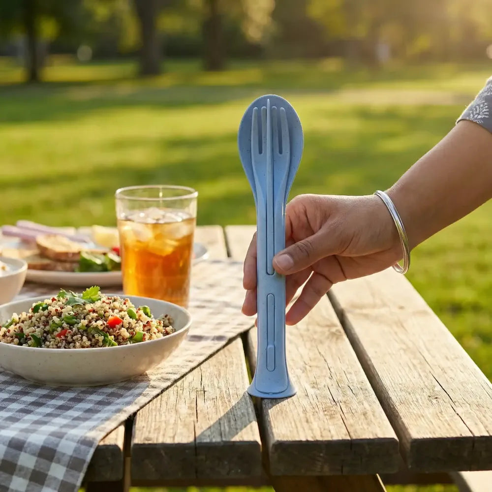 3-in-1 travel cutlery set - kitchen tool