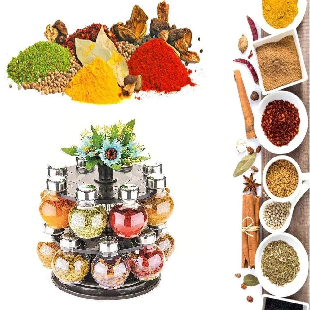 360° revolving spice rack - home & kitchen