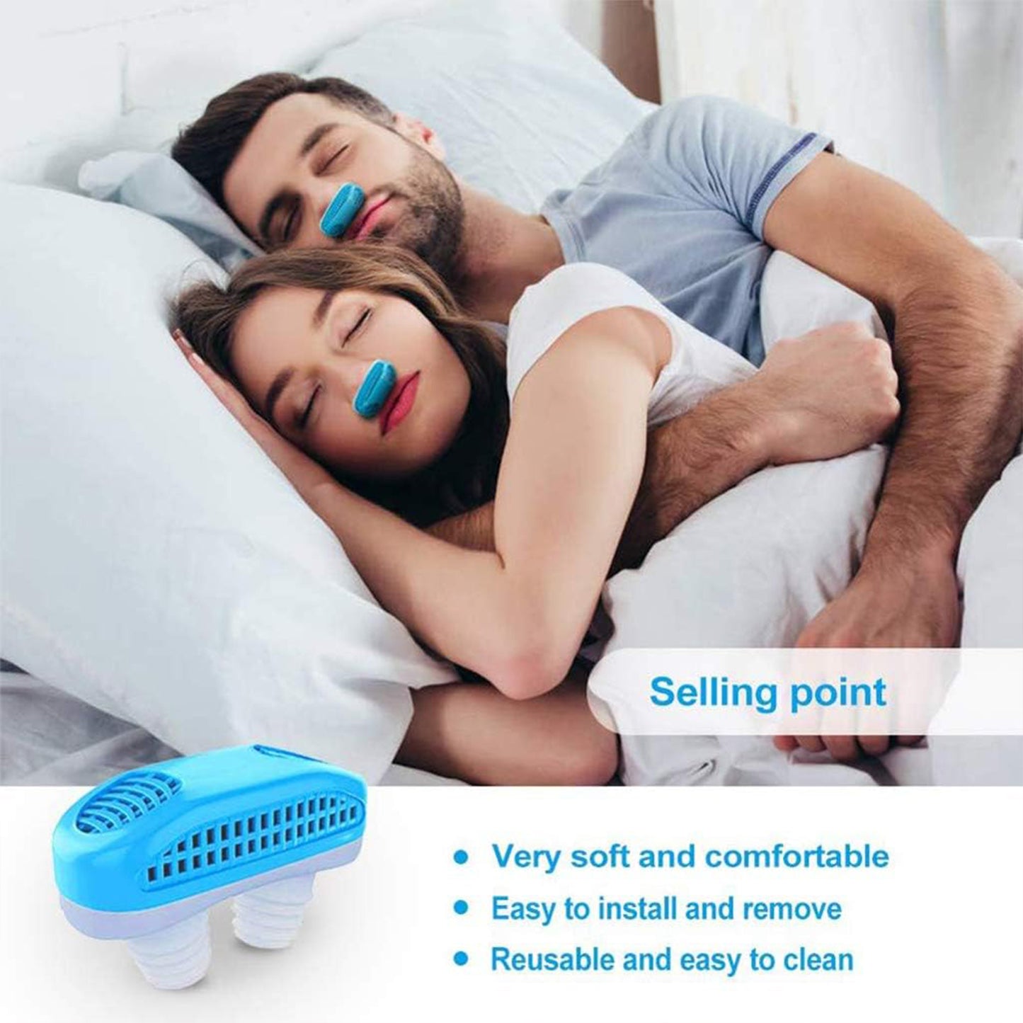 Snore-Free Air Purifying Nose Clip - Health & Beauty