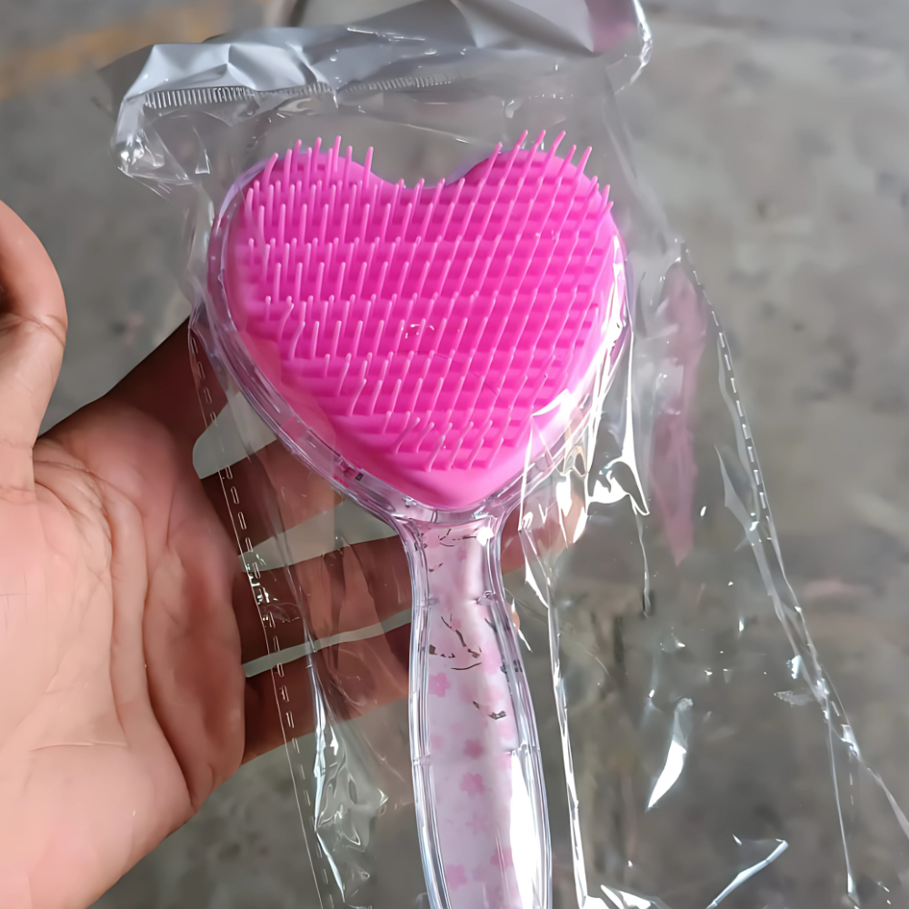 Heart Shape Glitter Hairbrush