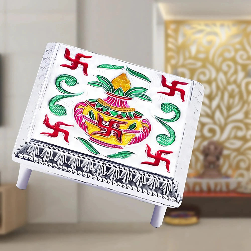 Handcrafted Minakari Bajot Stool - Home Decor