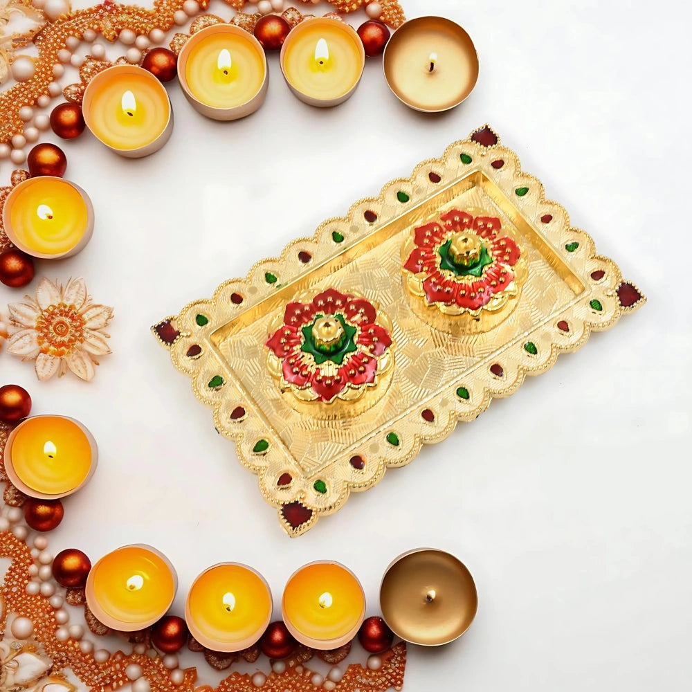 Decorative Puja Thali Plate