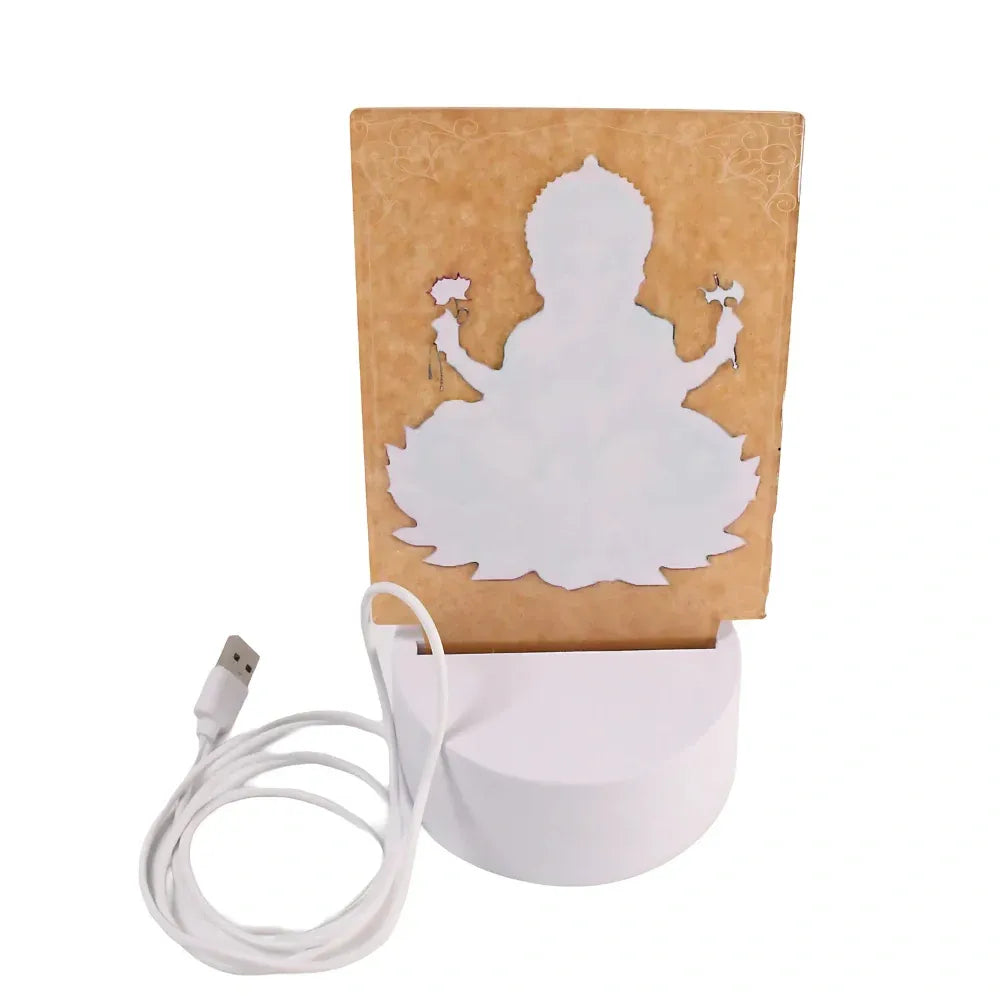 3d lord ganesh led night light - usb powered acrylic desk lamp - home improvement