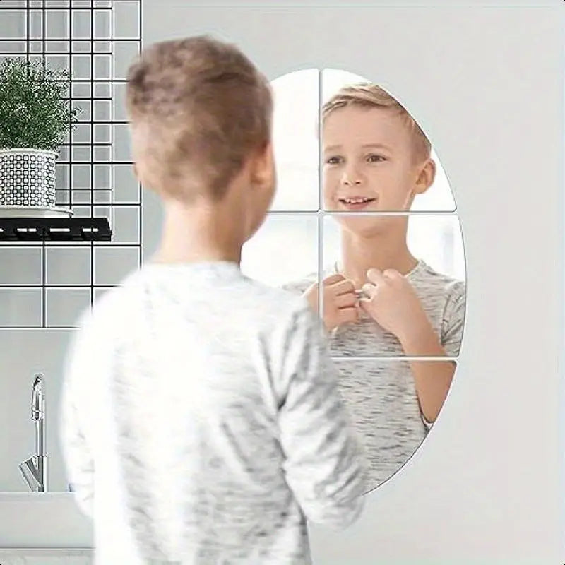 Oval 3D Mirror Sticker