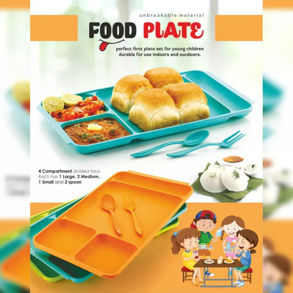 4-compartment dinner plate set - home & kitchen