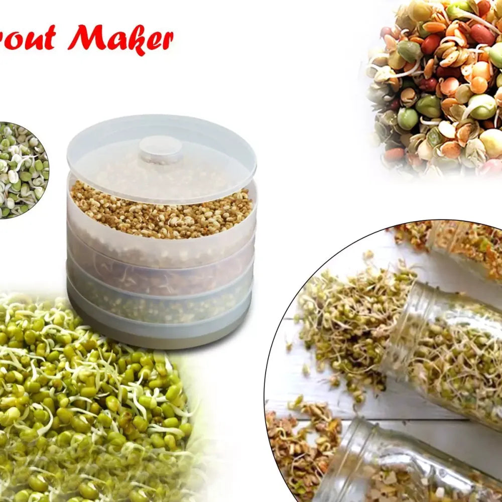 4-compartment plastic sprout maker - home & kitchen