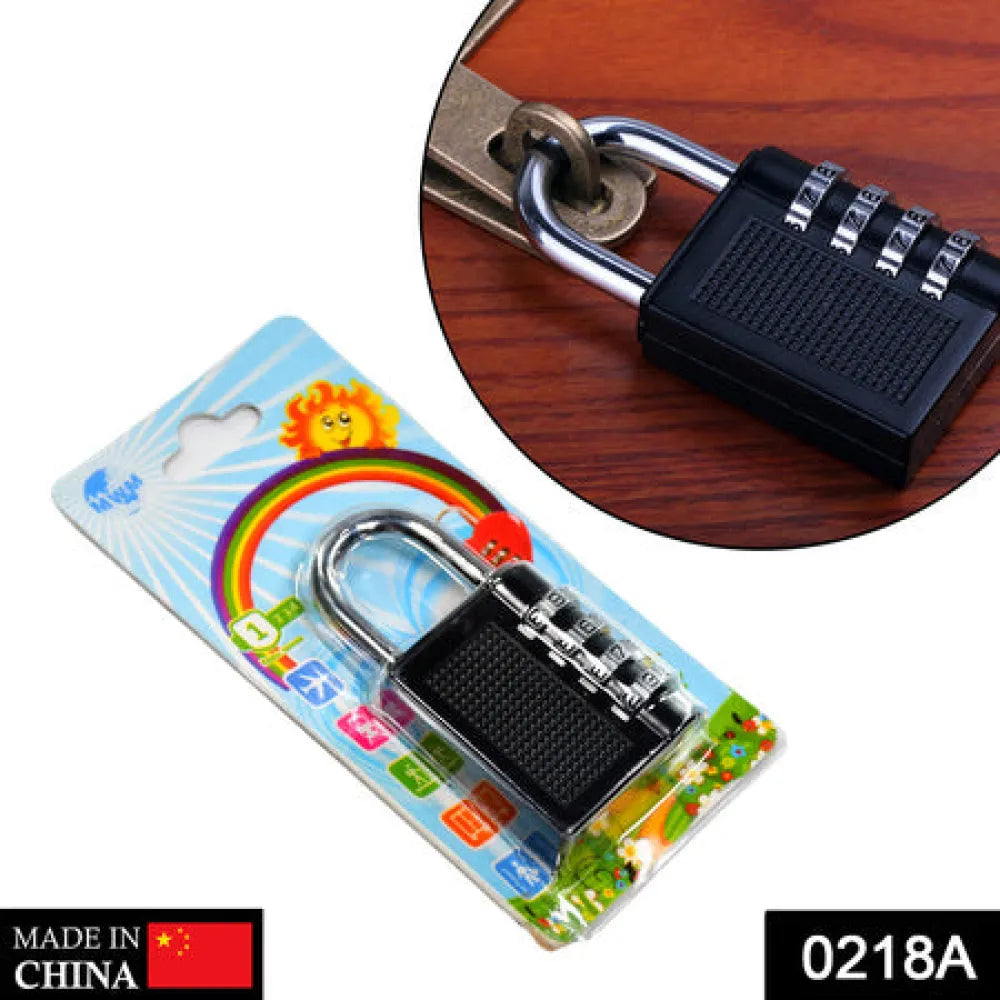 Black combination padlock.