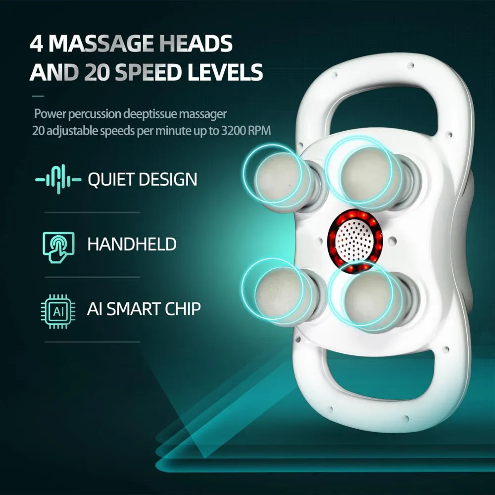 4-head deep tissue massage gun - health & beauty