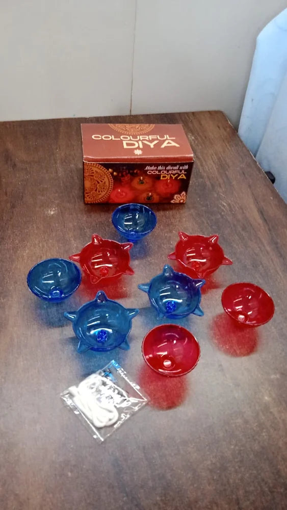 Colorful Reflection Diya Set