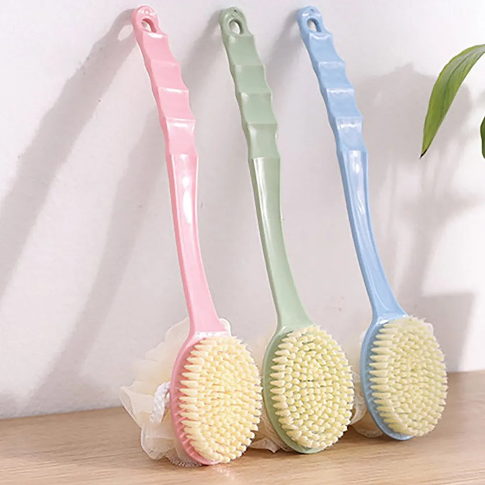 4832 2in1 bath brush with long handle - face & body care