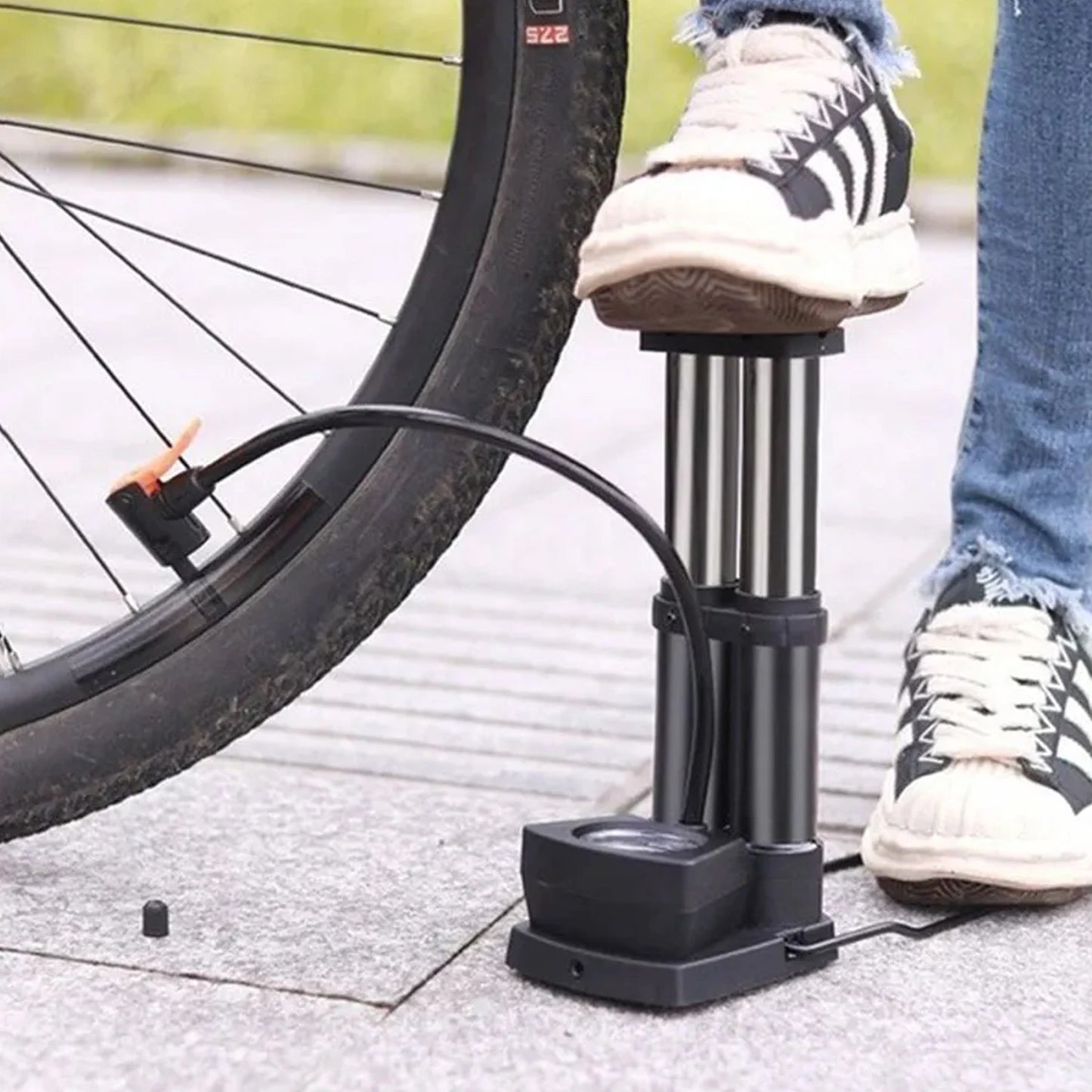 Foot Portable High Pressure Double-cylinder Air Pump (1 Pc)
