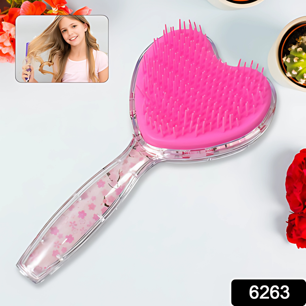 Heart Shape Glitter Hairbrush