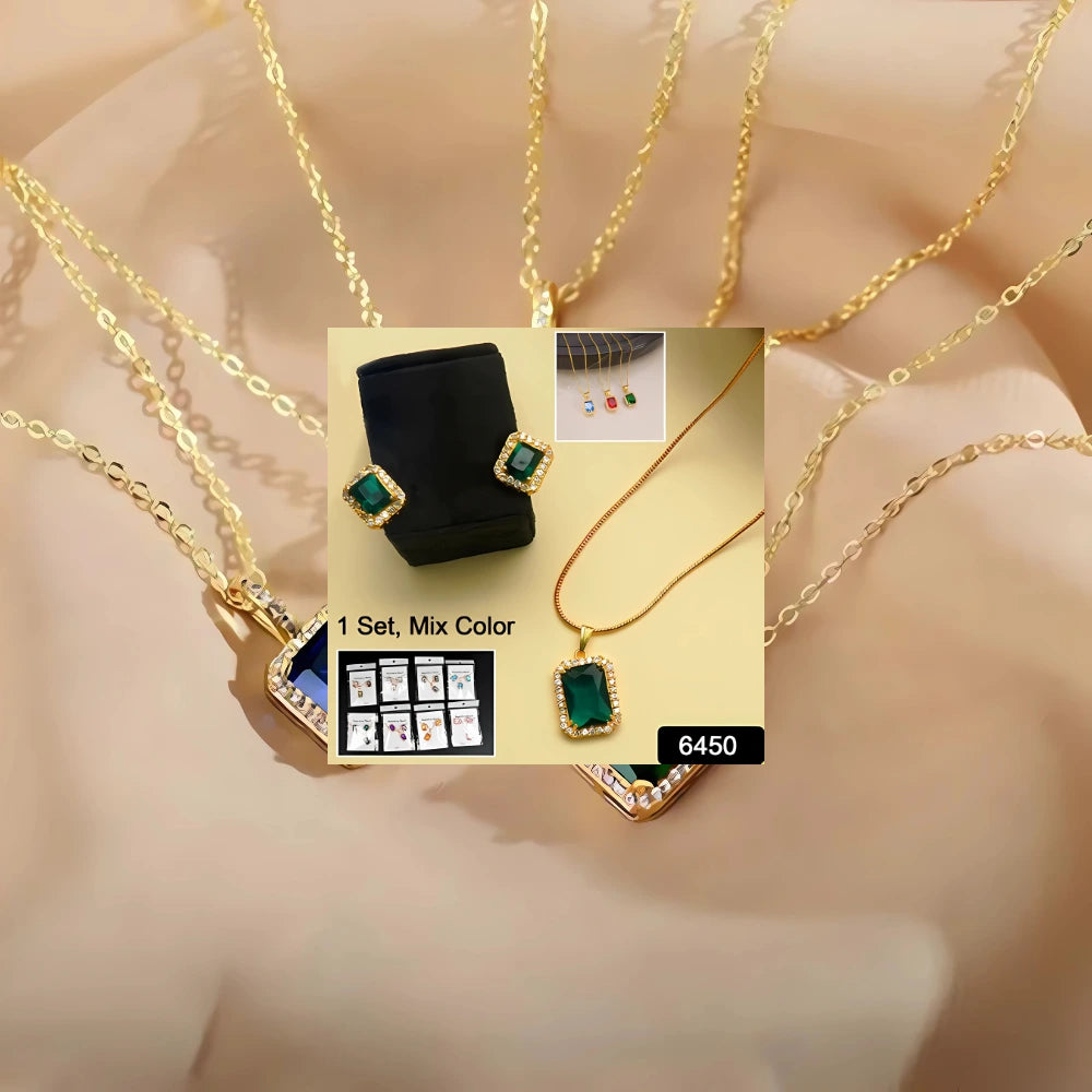 Elegant Stone Pendant Jewelry Set