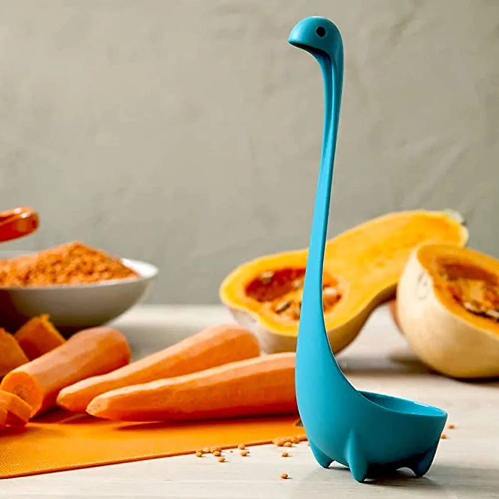 5871 soup spoon creative long handle standing loch ness monster colander dinnerware cooking tools kitchen accessories