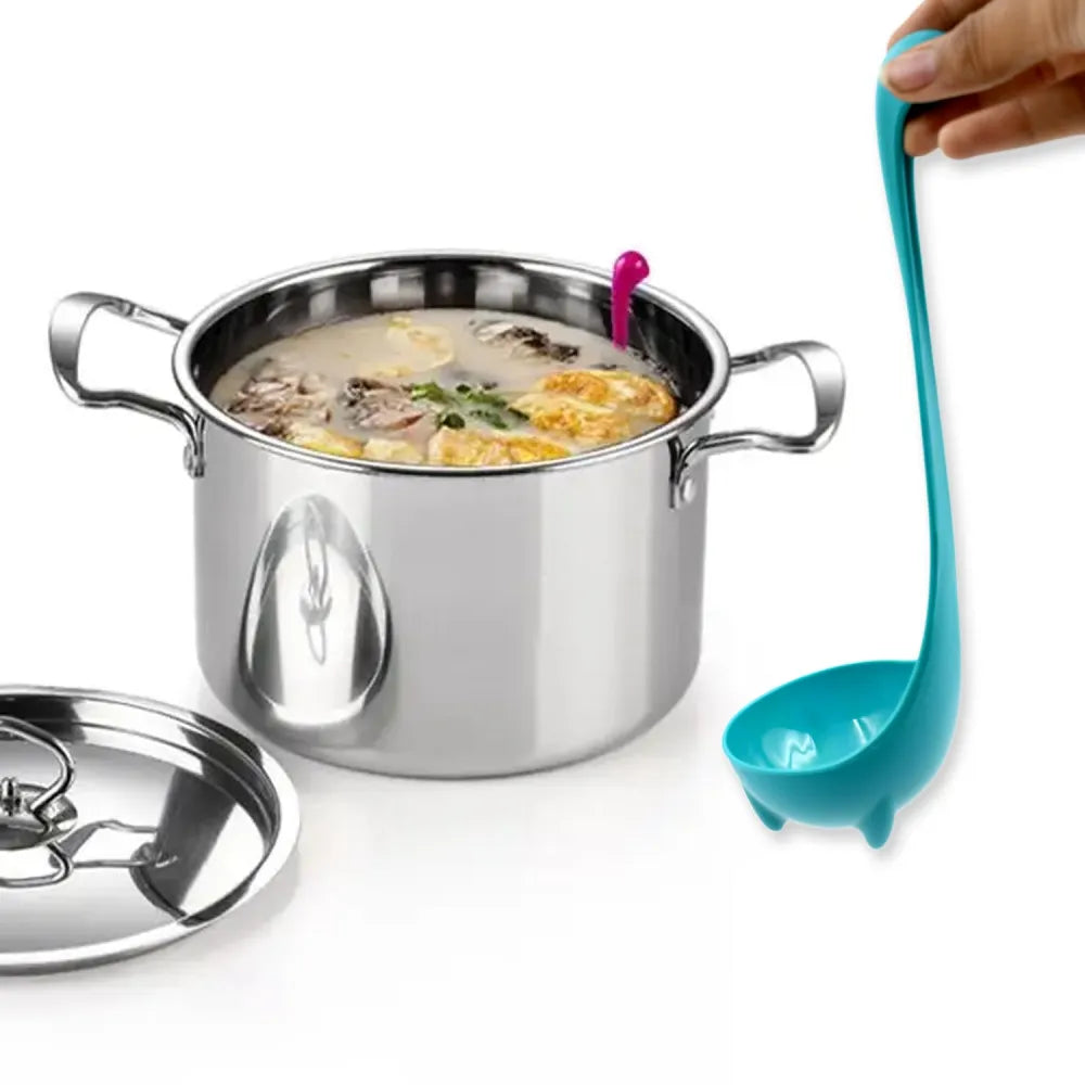 5871 soup spoon creative long handle standing loch ness monster colander dinnerware cooking tools kitchen accessories