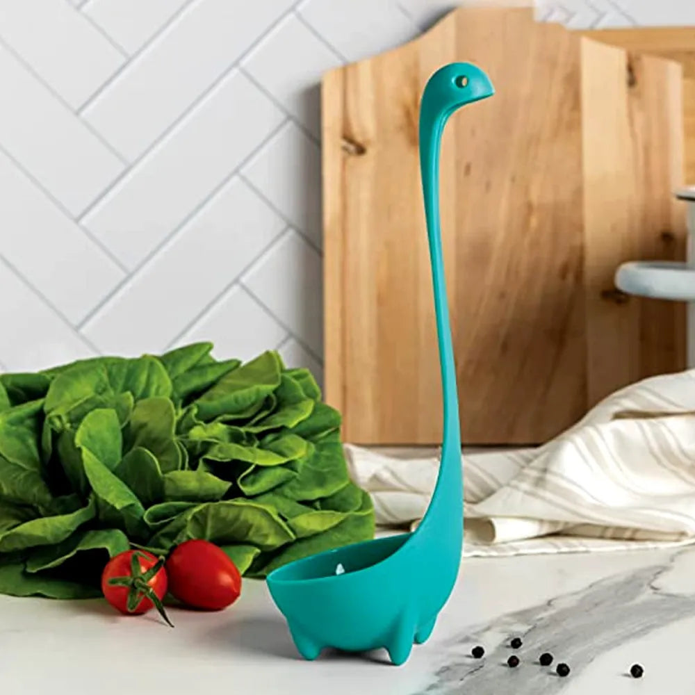 5871 soup spoon creative long handle standing loch ness monster colander dinnerware cooking tools kitchen accessories