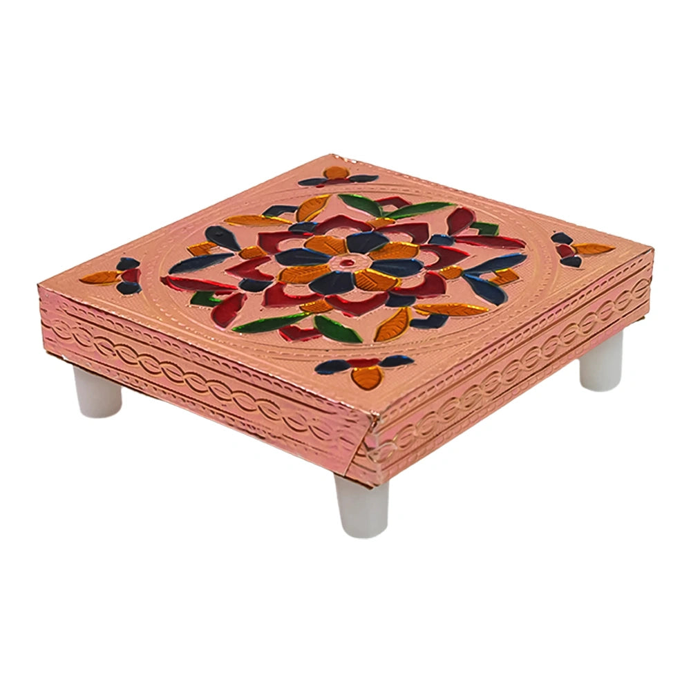 Handmade Meenakari Wooden Chowki