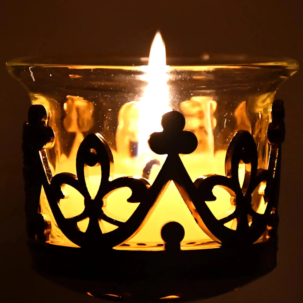 Golden Flower Tealight Holder