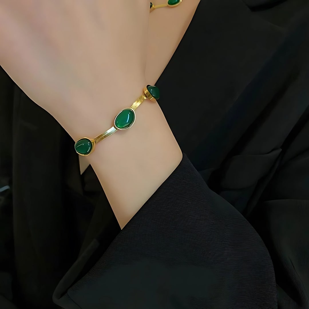 Green Crystal Jewelry Set