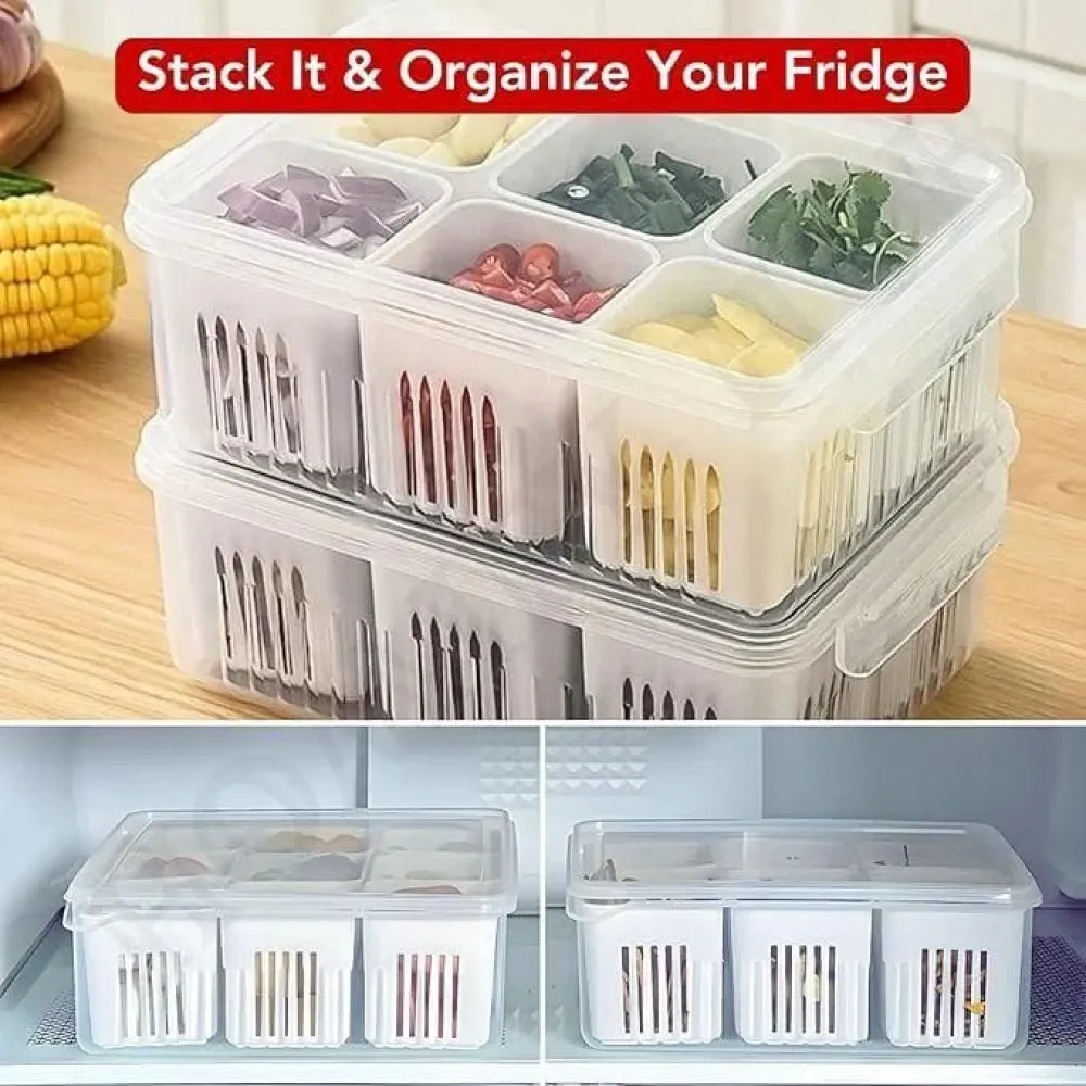 6-compartment food storage box