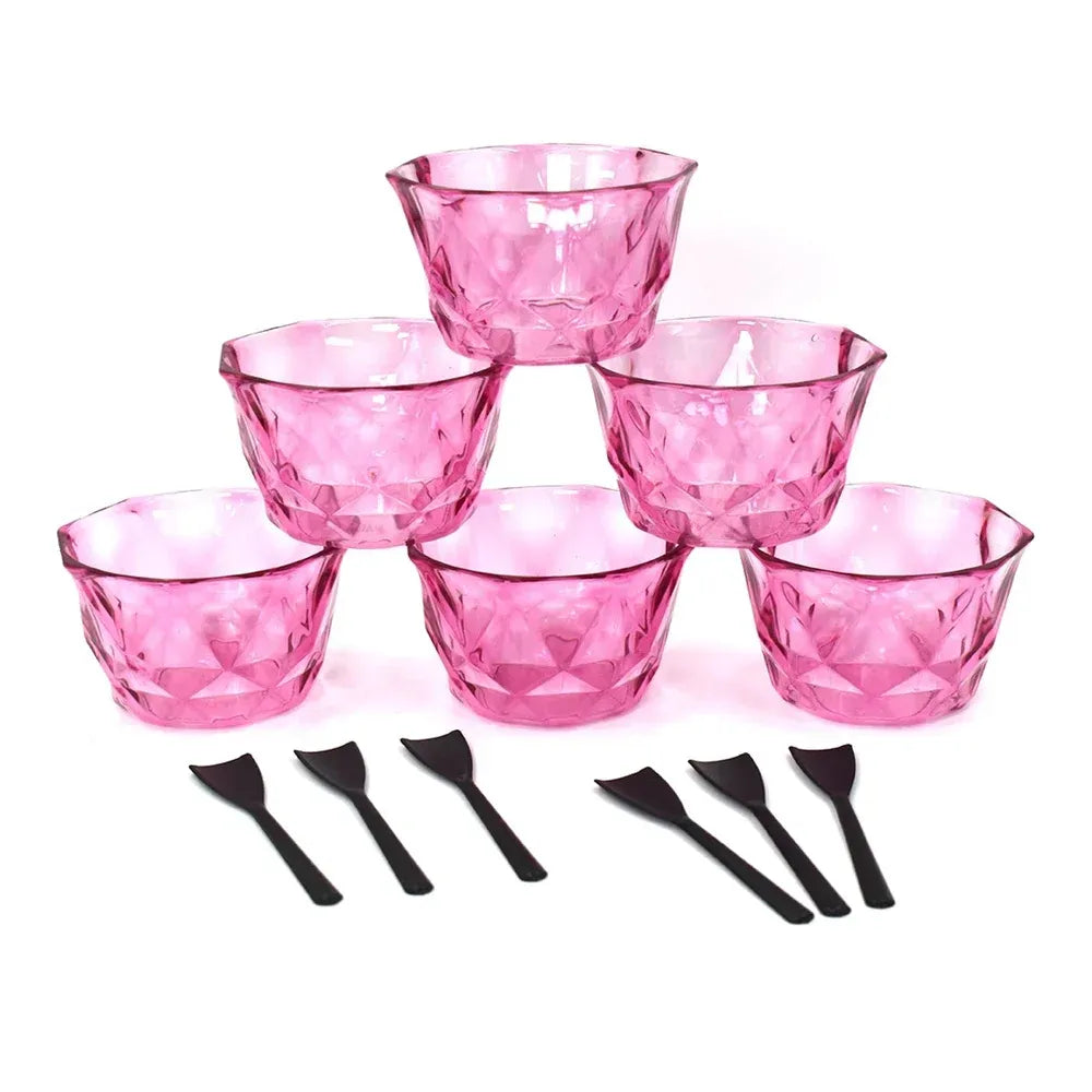 6 pc diamond ice cream bowl set - home & kitchen