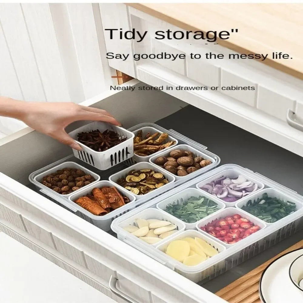 6-section fridge organizer