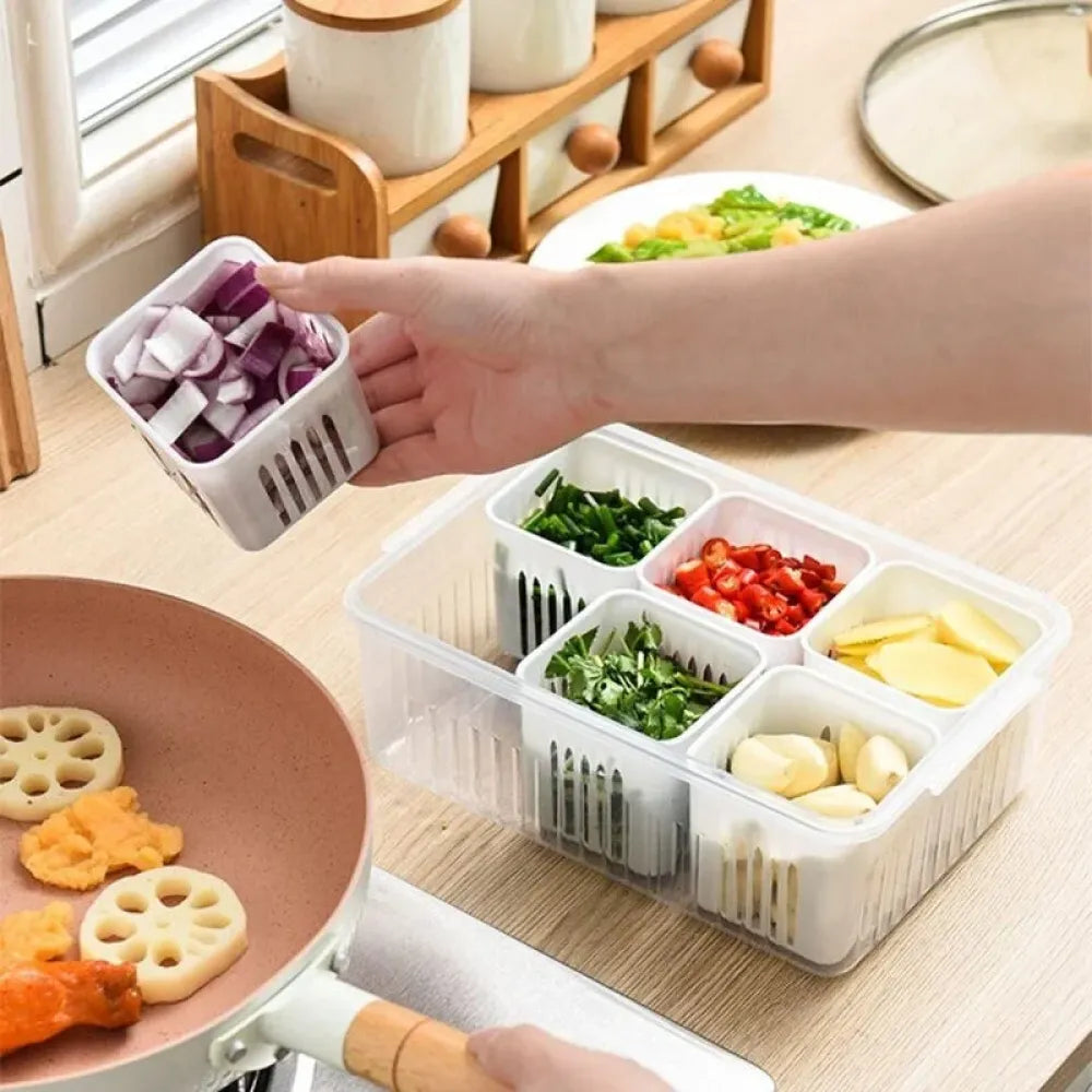 6-section fridge organizer