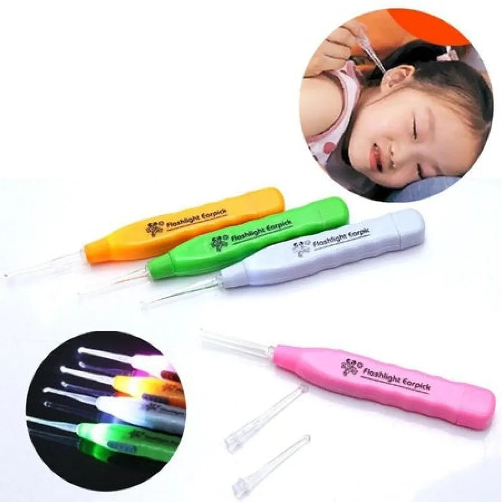 Led flashlight earpick with tweezer - kids