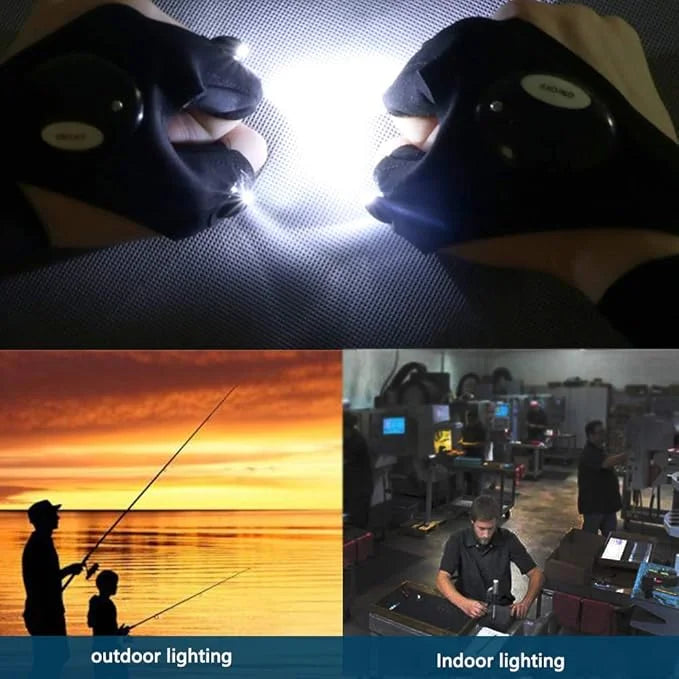 LED Flashlight Work Gloves