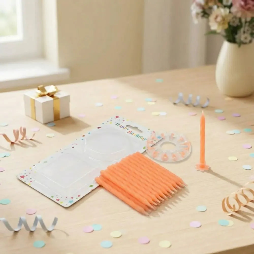 6239 birthday party candles (pack of 24 pcs) - home decor
