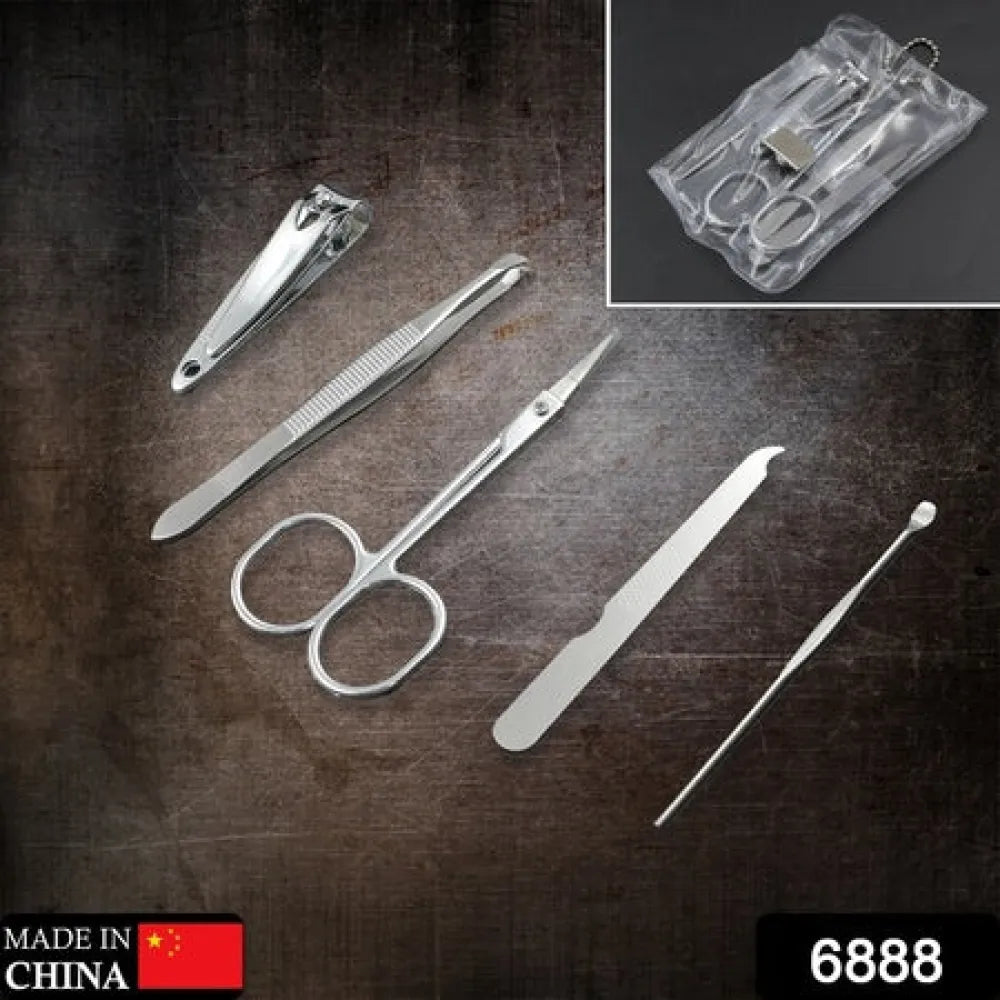 6888 nail scissors professional clippers kit manicure set 5 pieces top grade stainless steel grooming for travel