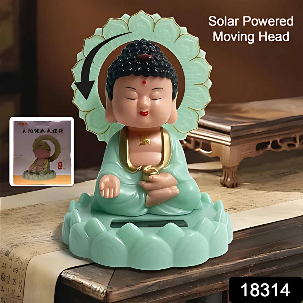 Solar-Powered Moving Buddha Statue