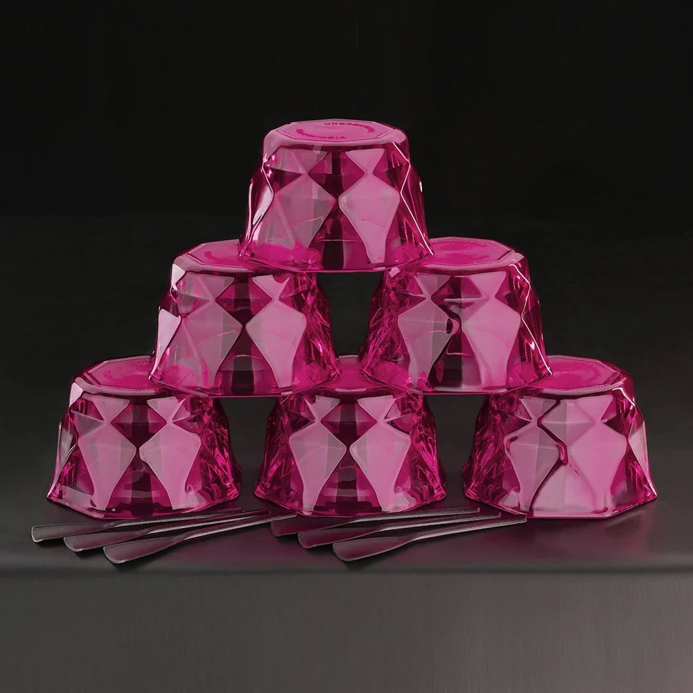 6 Pc Diamond Ice Cream Bowl Set