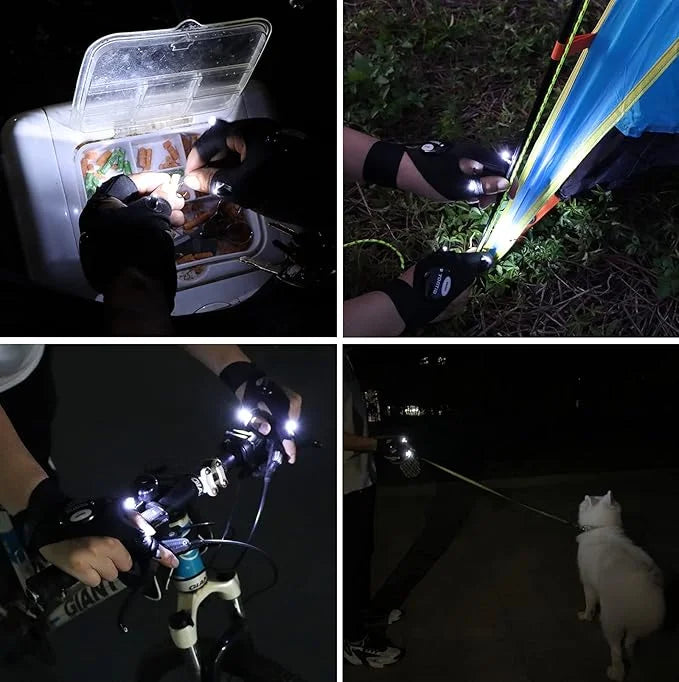 LED Flashlight Work Gloves