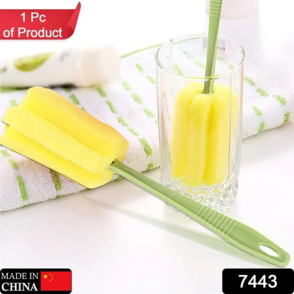 7443 sponge cup washing brush milk bottle cleaning kitchen water tea head household tool (20cm) - home &