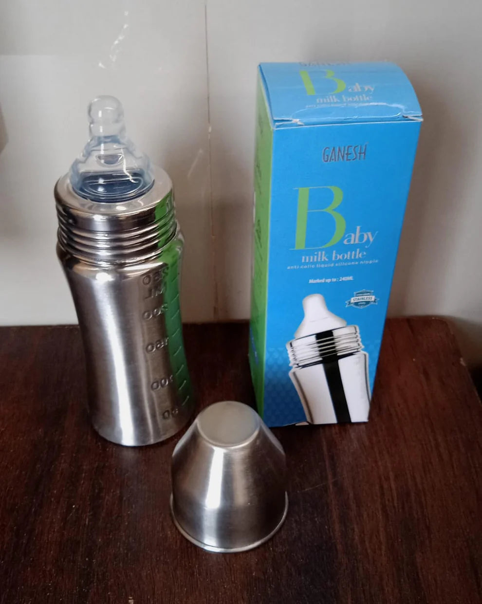 Stainless Steel Baby Feeding Bottle – 250ml