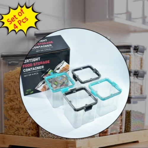 4 Pc 700ml Square Food Containers