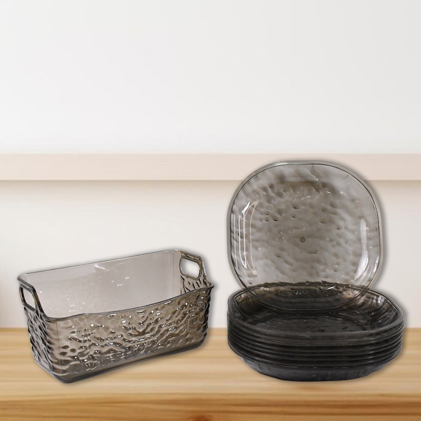 10-Piece Reusable Plastic Plate Set