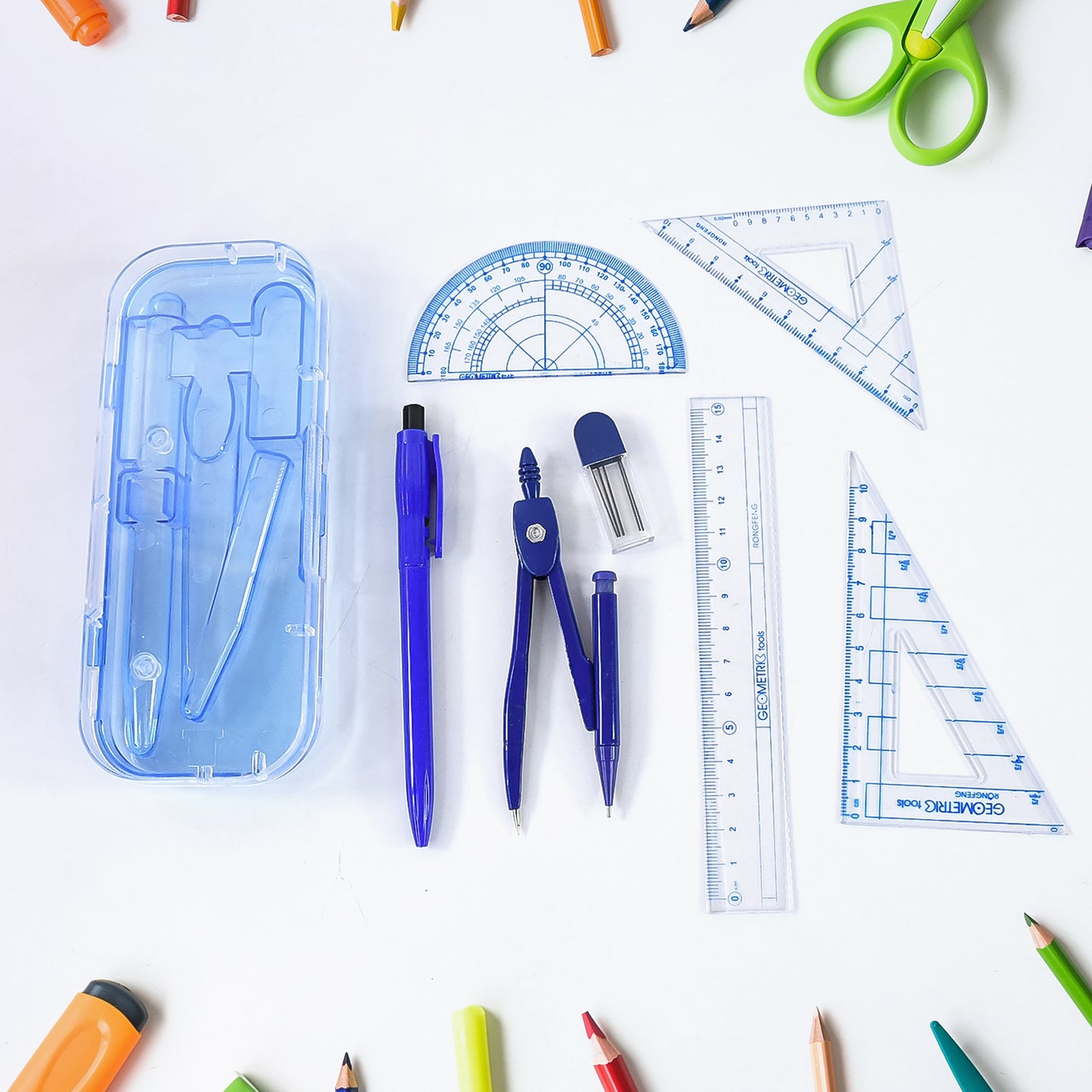 Complete Student Geometry Box Set (9 In 1 1 Set)