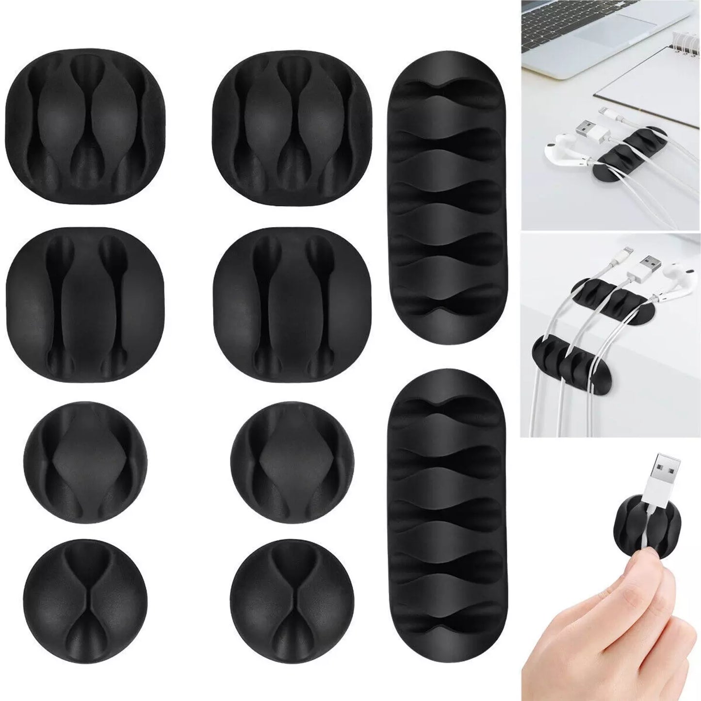 Adhesive Cable Clips (10-Pack)
