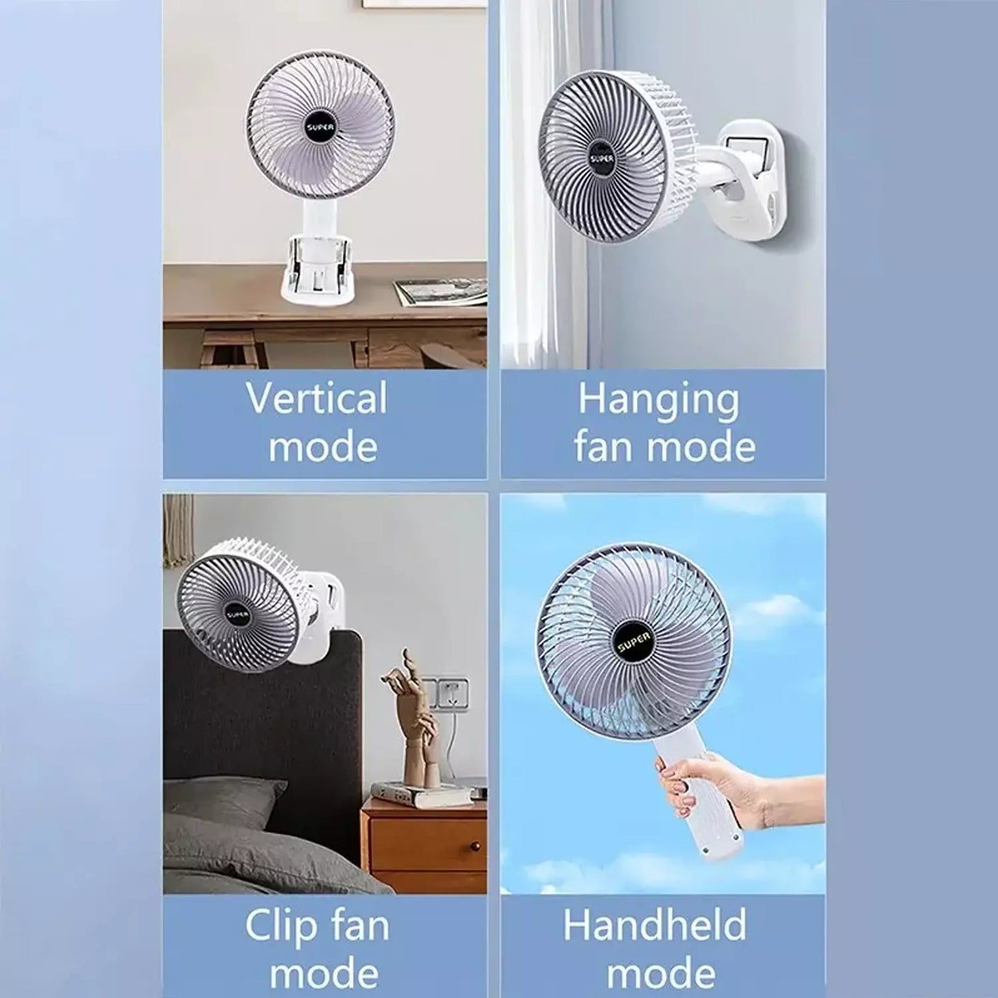 USB Clip-On Desk Fan