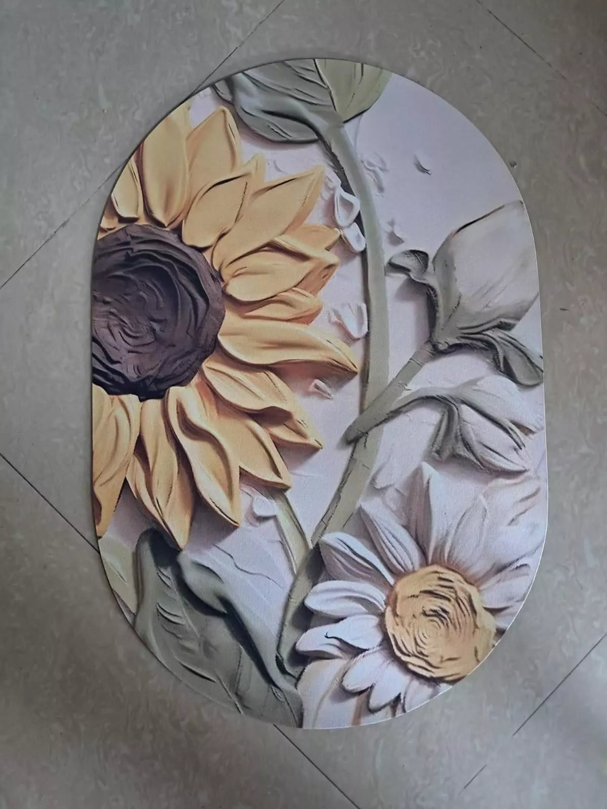 5D floral bathroom mat