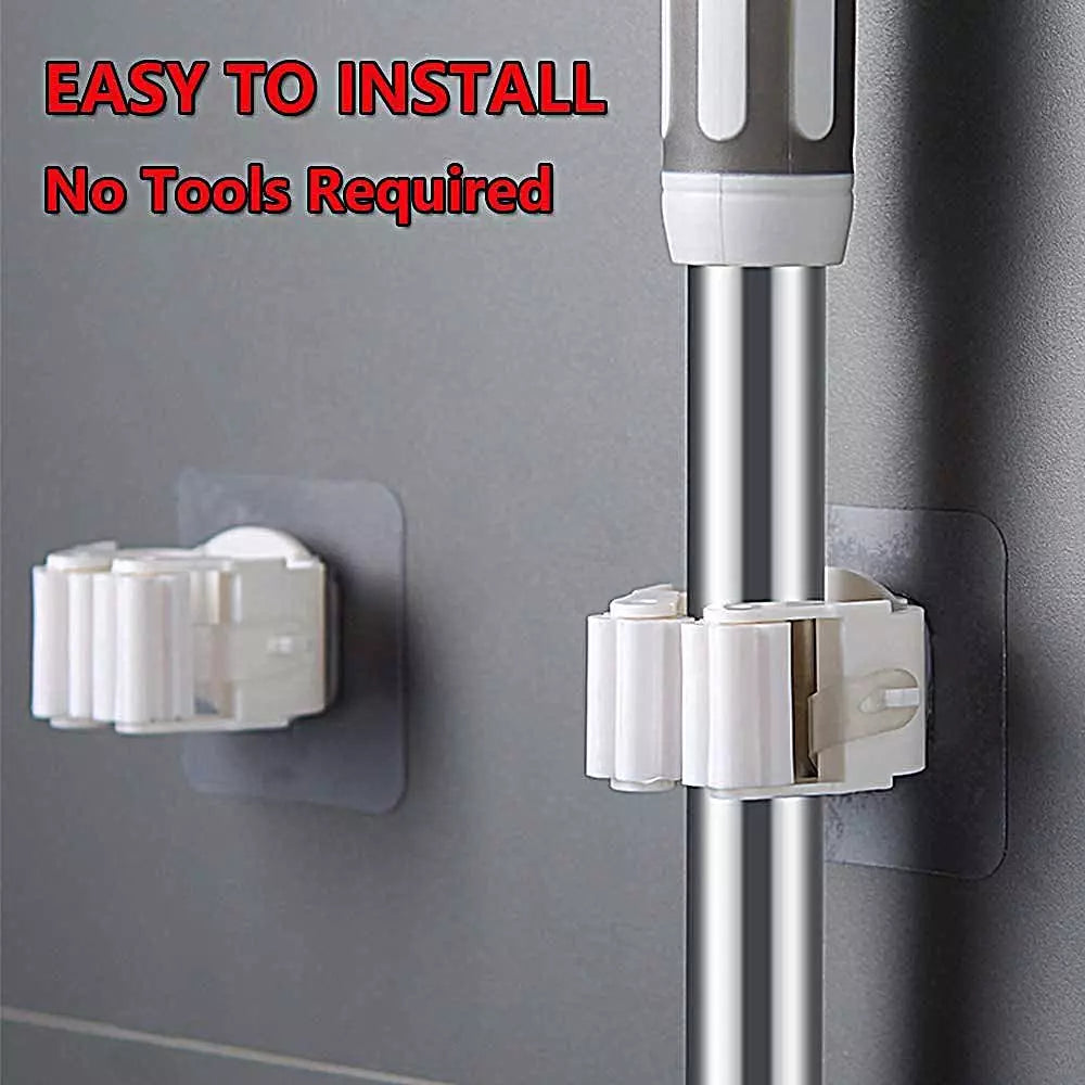 Self-Adhesive Mop Broom Holder - Home Improvement