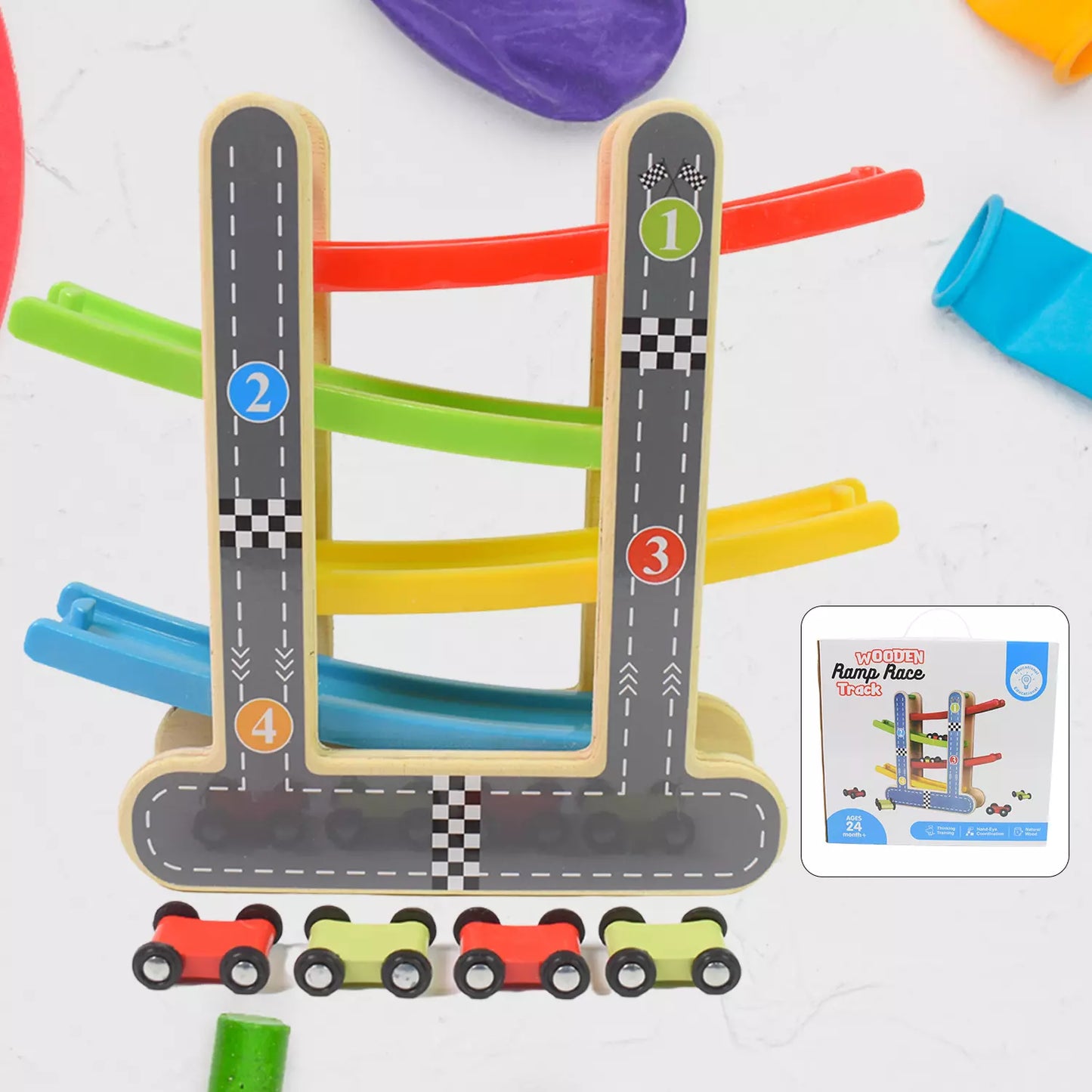 Wooden Click-Clack Racer Set