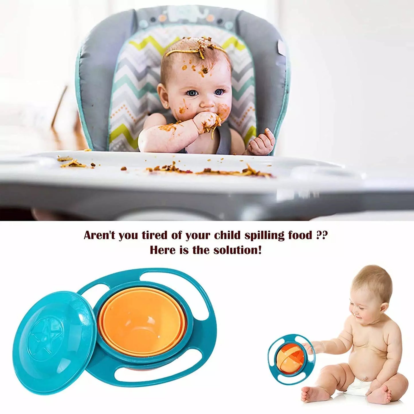 Rotating Baby Feeding Bowl Set