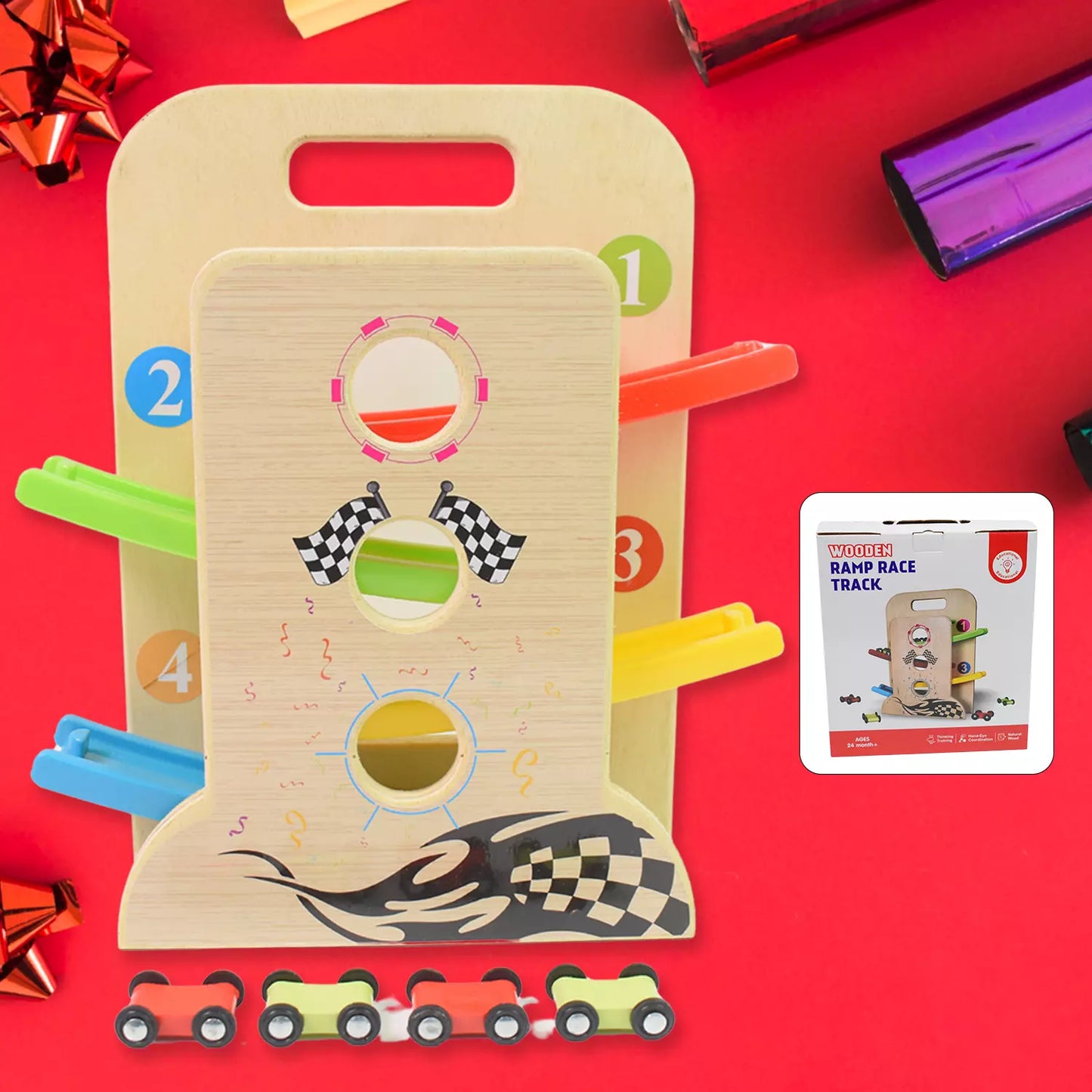 Wooden Ramp Racer Set