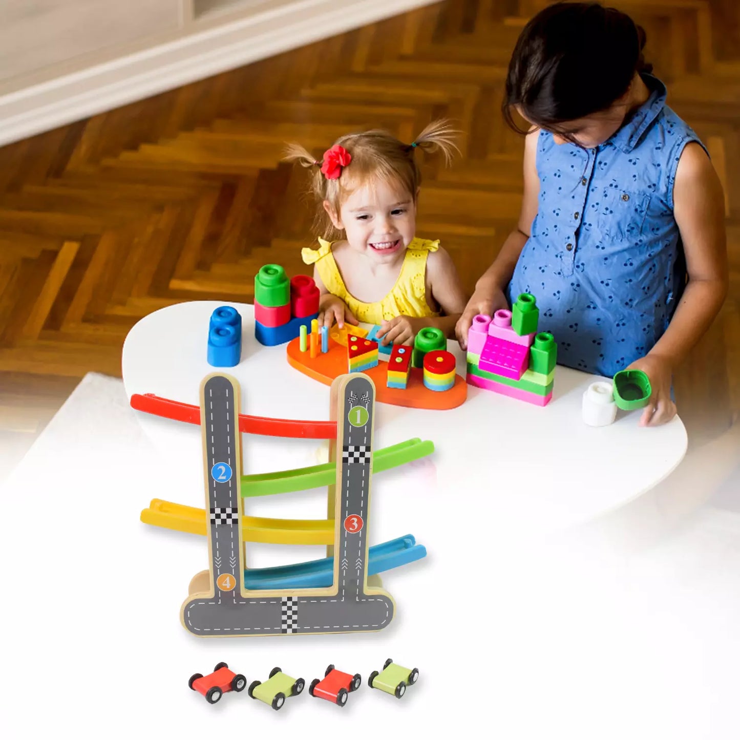 Wooden Click-Clack Racer Set