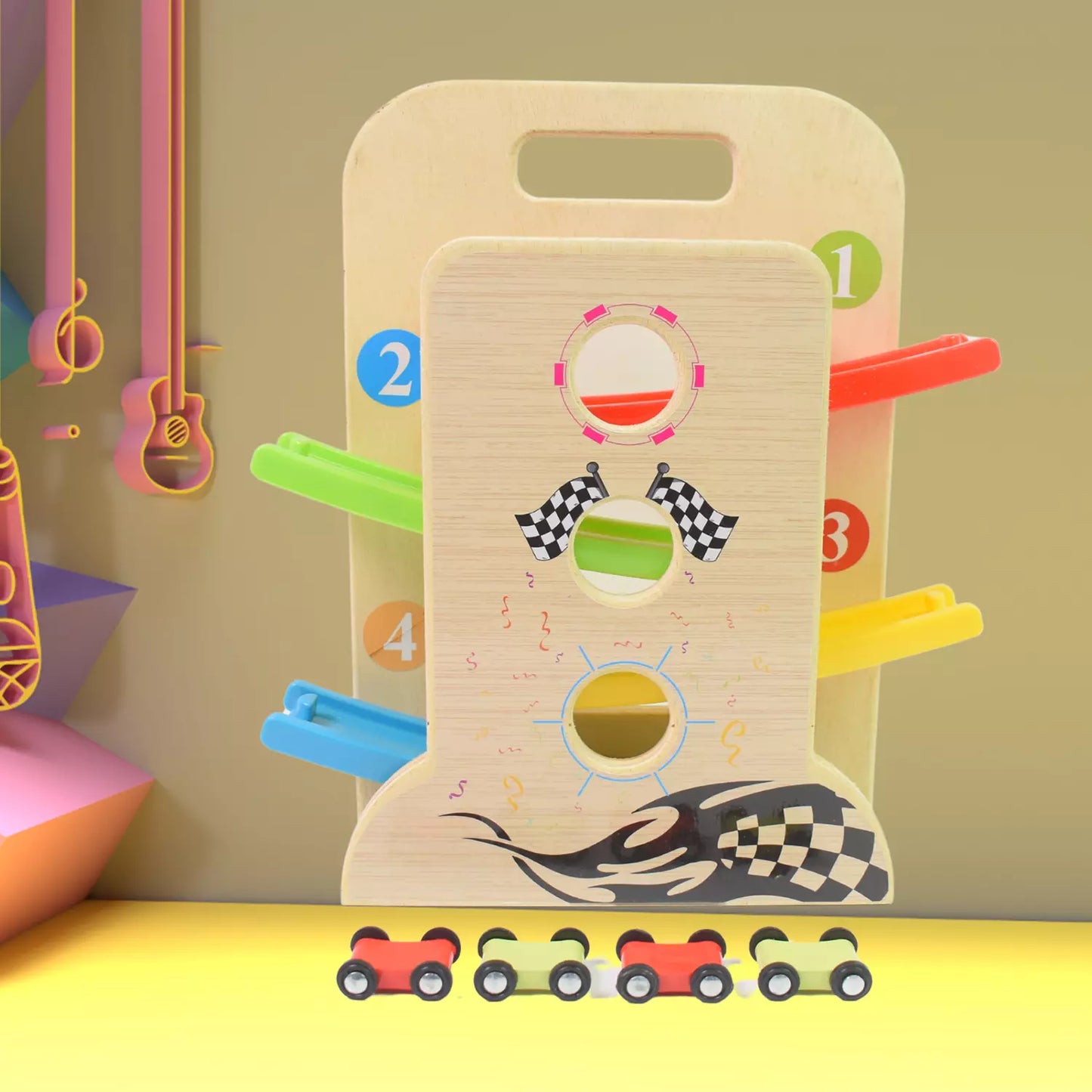 Wooden Ramp Racer Set