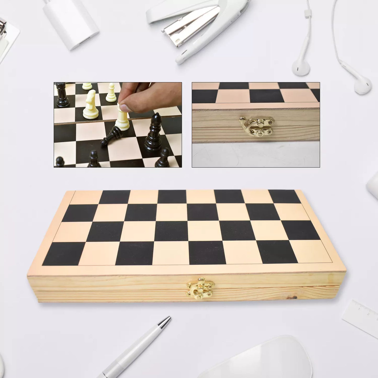Wooden Folding Chess Set