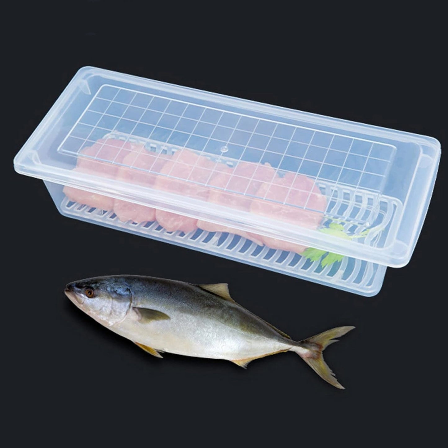Fridge Storage Container with Drain Plate